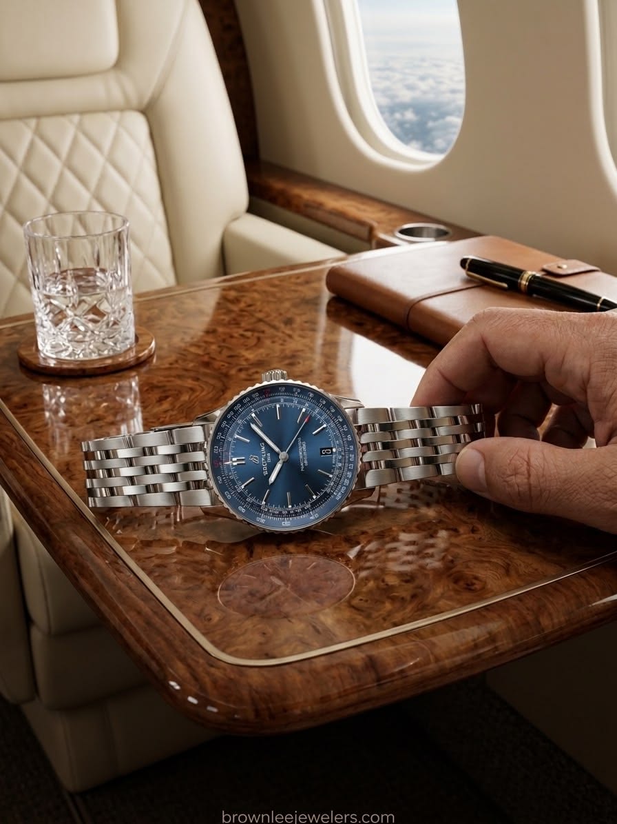 Lớp phủ chống lóa trên mặt kính Breitling Navitimer dễ bong tróc. 2